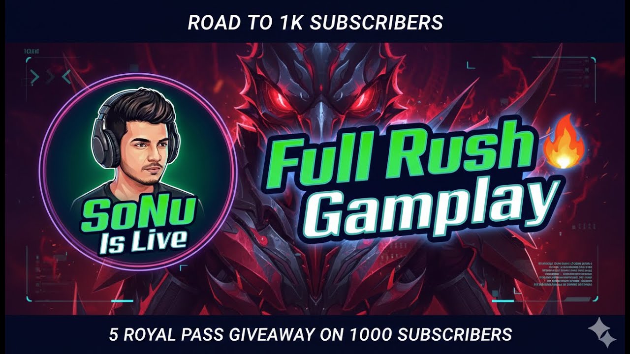 5 ROYAL PASS GIVEAWAY ON 1K | FULL RUSH🔥GAMEPLAY