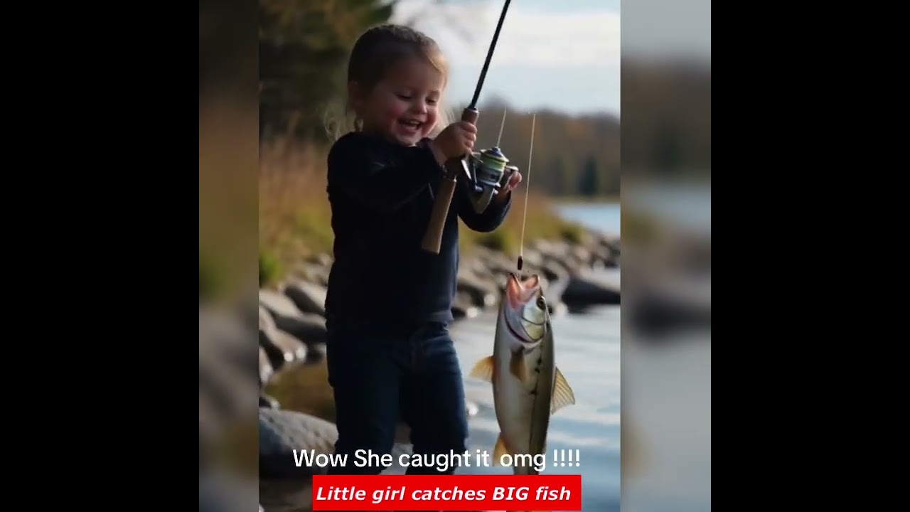 Little girl catches BIG fish 