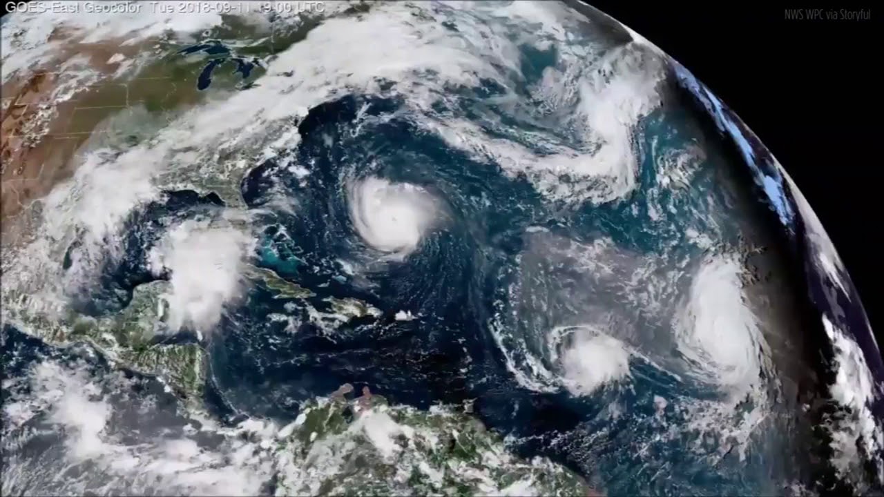 Time-lapse shows Hurricane Florence from space