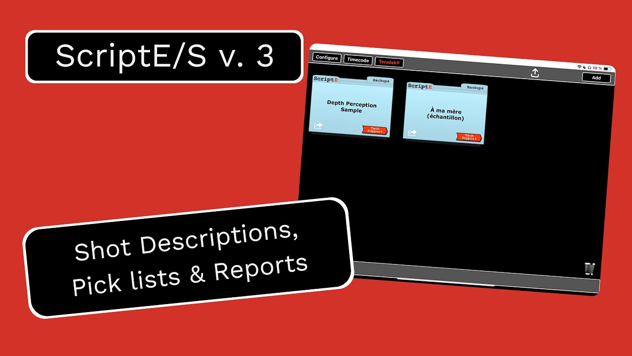 ScriptE/S v.3 Features: Shot Descriptions, Pick Lists & Reports