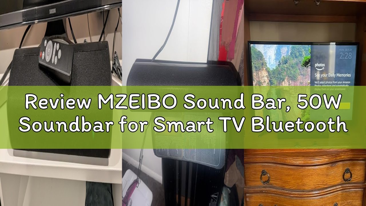 Review MZEIBO Sound Bar, 50W Soundbar for Smart TV Bluetooth 5.3 Speaker 17Inch with ARC/Optical/AUX
