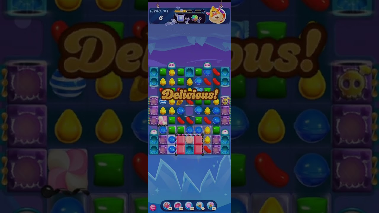 Прохождение уровней Candy Crush Saga: прохождение уровня 13748