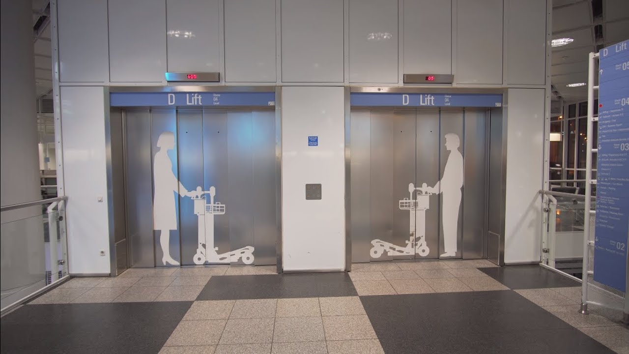 Germany, Munich Airport, 1X Thyssen elevator, 2X escalator