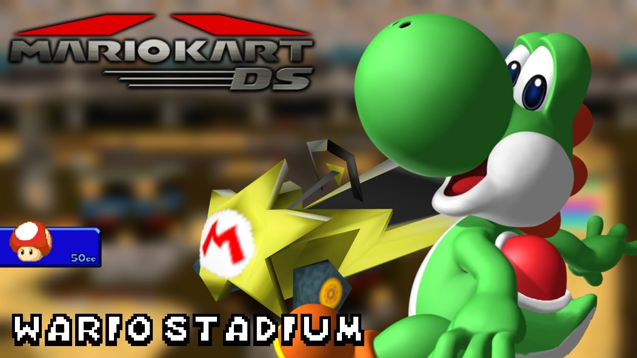 Mario Kart DS - 50cc - Yoshi - Shooting Star - Wario Stadium | Ep. 3533