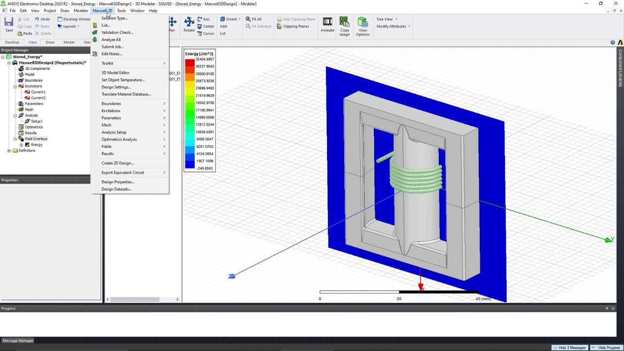 Energy stored in a transformer - calculations & simulation - Ansys