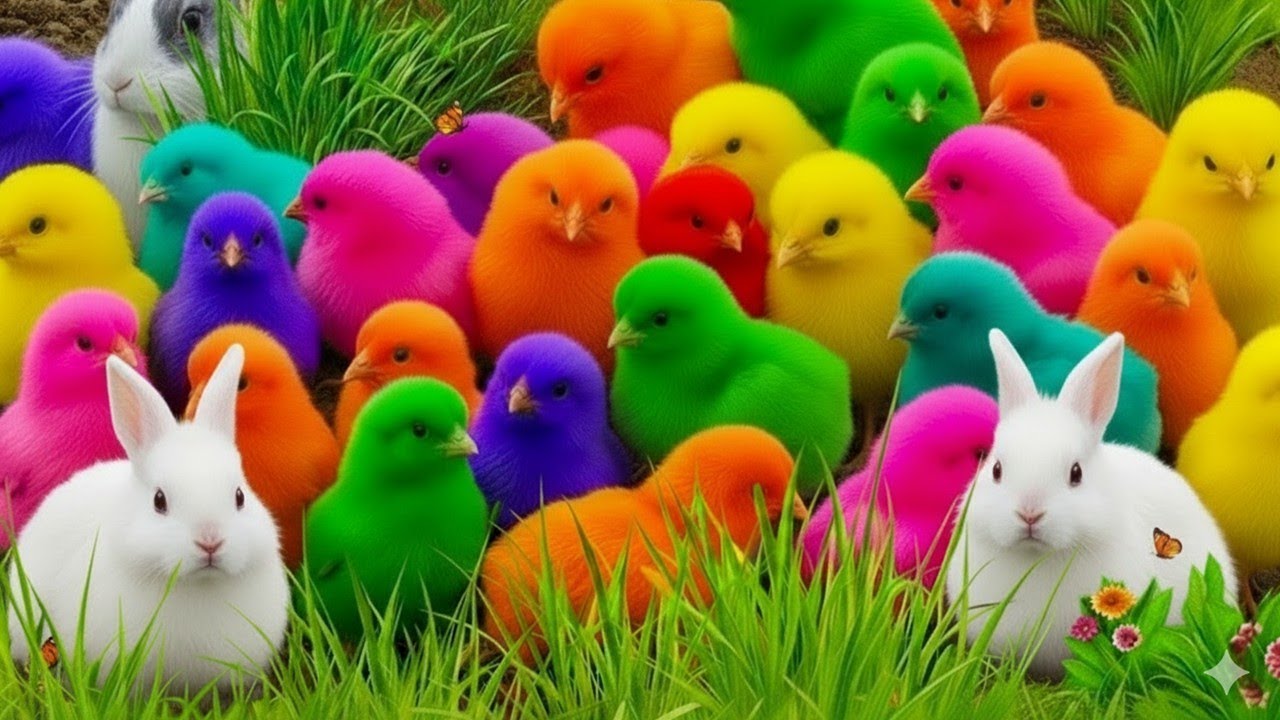 Ayam Lucu, ayam warna warni, ayam rainbow, kelinci lucu, bebek lucu, ikan koi, Hewan Lucu