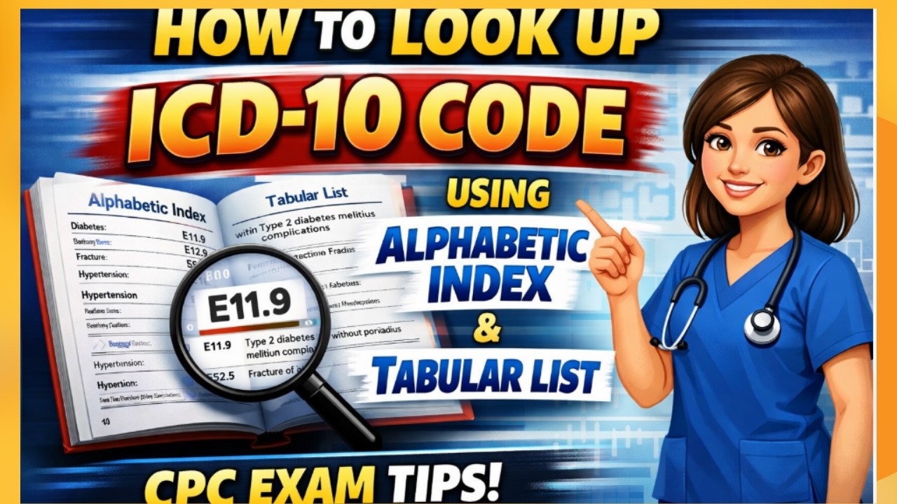 How to Look Up ICD-10 Codes Using Alphabetic Index & Tabular List | CPC Exam Tips 2026 #cpc #cpcexam