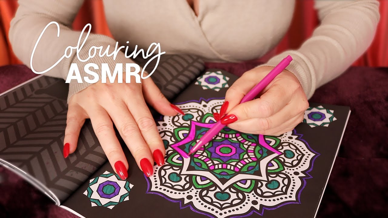 ASMR 🌈💧 Colouring in the Rain 🌈💧 Felt Tips, Mandalas, Coloring Books