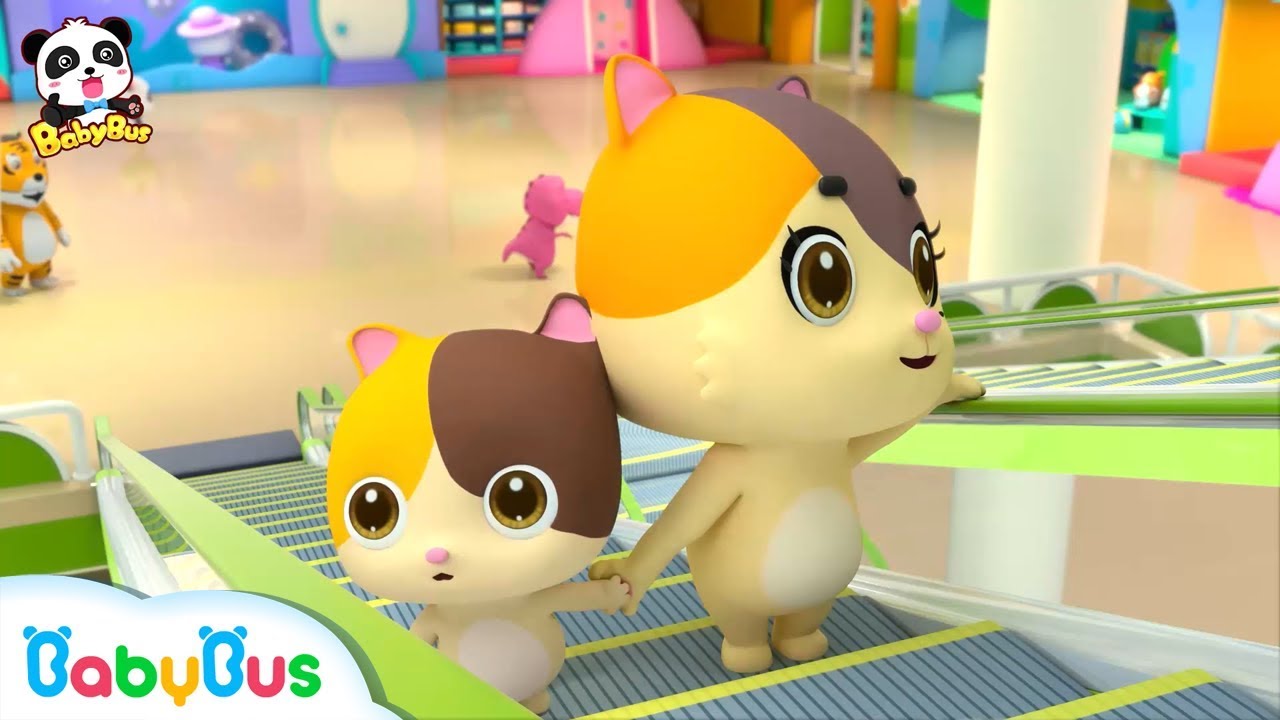 Поездка в торговый центр Baby Kitten's | Будьте осторожны на эскалаторе | BabyBus