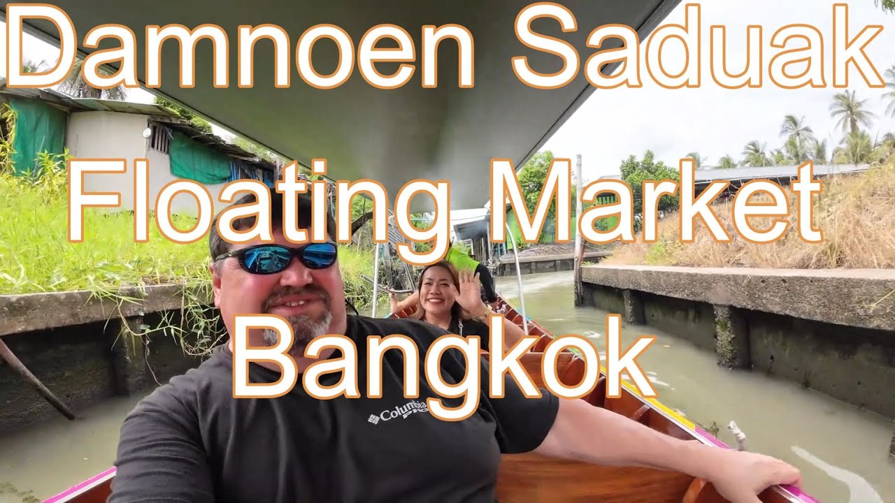 Damnoen Saduak Floating Market near Bangkok. Lots of souvenirs are available for purchase.