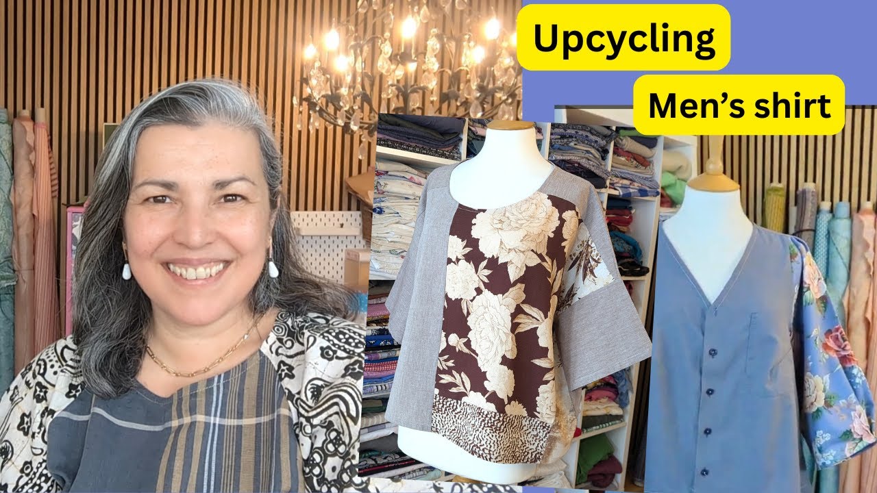 How I Upcycle a men's shirt with some delicious Fabric Scraps!