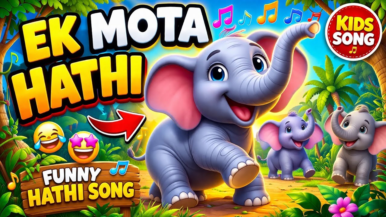 Ek Mota Hathi Ghumne chala , एक मोटा हाथी , Nursery Poems and Cartoon , CARTOON CHANNEL NIKHIL  