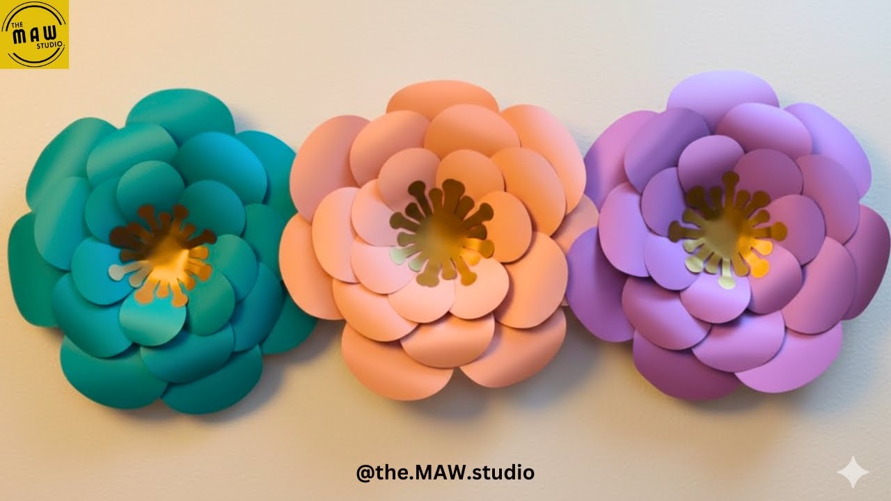 DIY Large Paper Flowers 🌸 | DIY Flower Backdrop Wall Decor