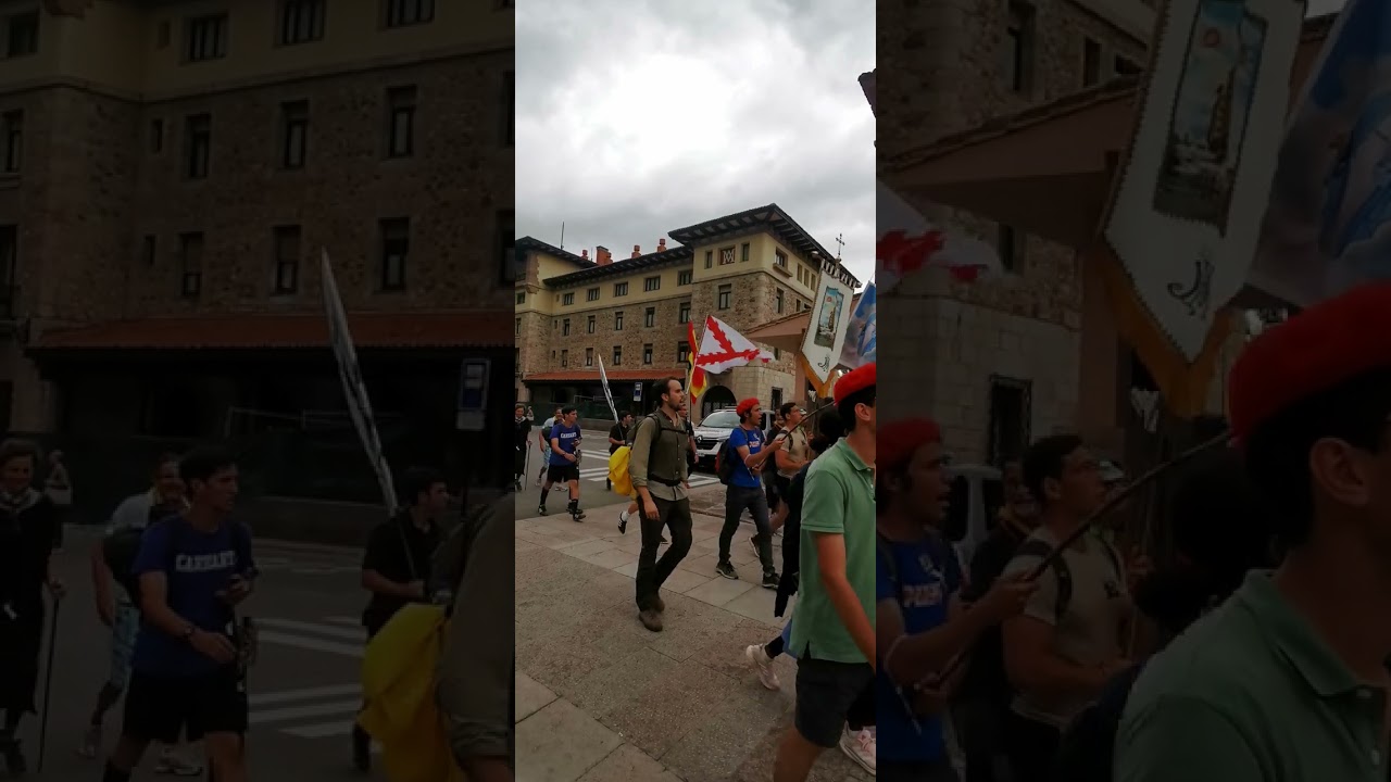 Nuestra señora de la cristiandad 2023. Llegada peregrinación a Covadonga desde Oviedo.