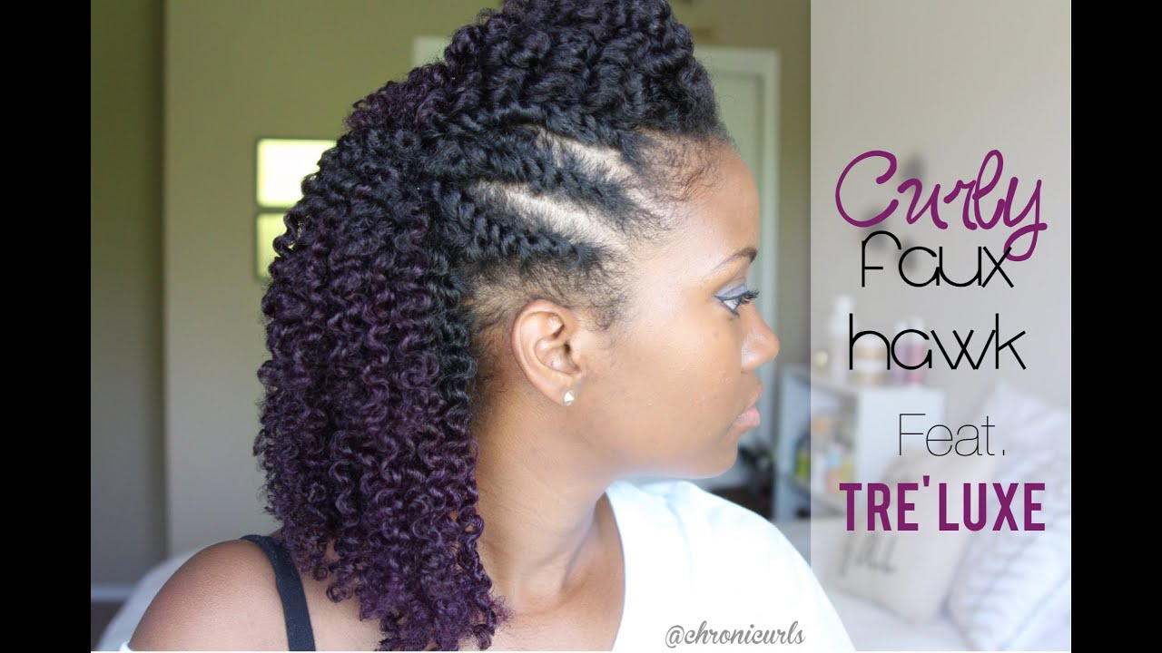 Fun Summer Hair || Curly Faux Hawk feat. TréLuxe