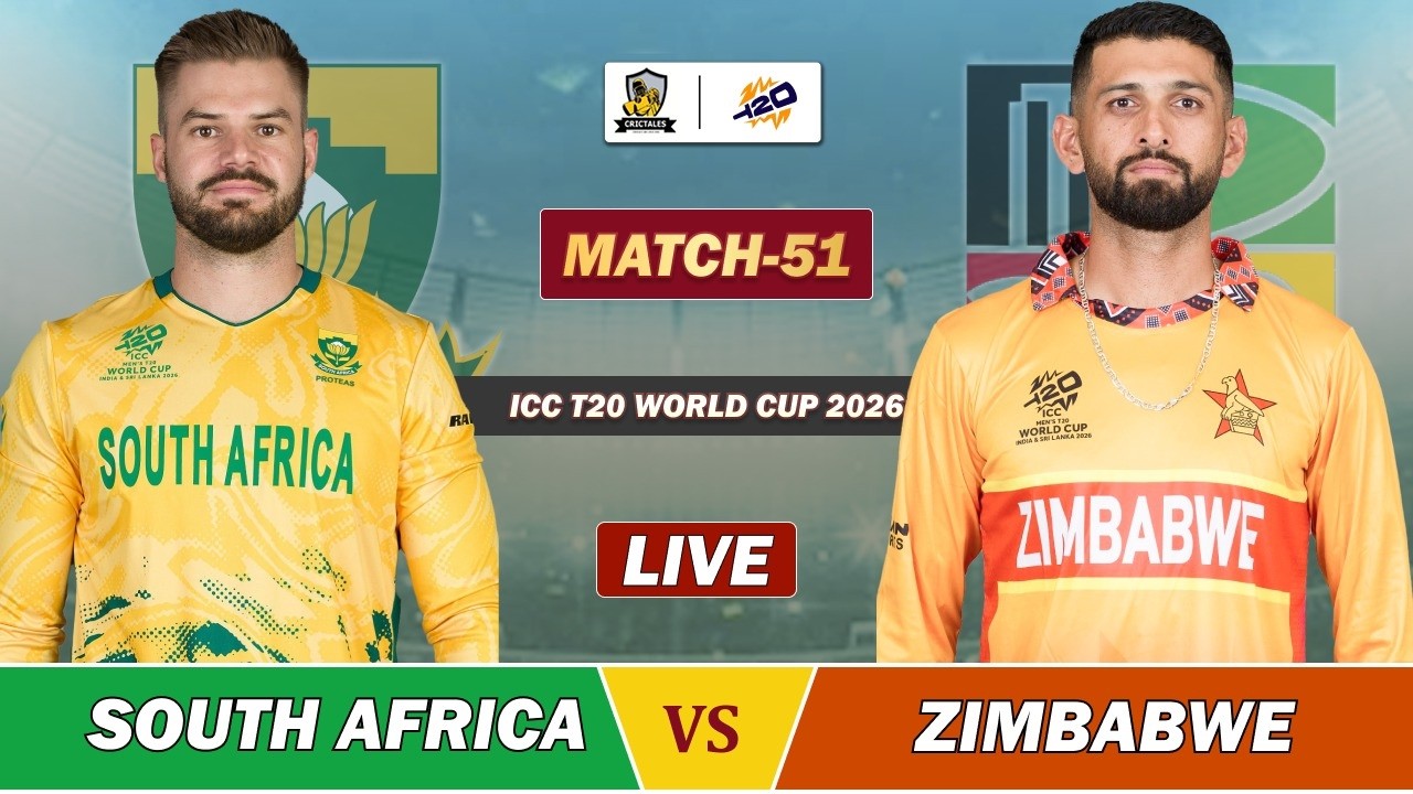 SOUTH AFRICA VS ZIMBABAWE ICC T20 WC 2026 MATCH 51 LIVE | SA VS ZIM LIVE COMMENTARY
