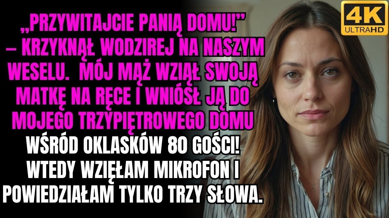 „Przywitajcie panią domu!” — krzyknął wodzirej na weselu Mój mąż wziął swoją matkę na ręce i wniósł