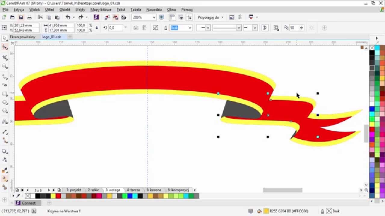 CORELDRAW - Tworzenie Ilustracji | Kolorystyka Wstęgi | ▶strefakursow.pl◀ #coreldraw #corel