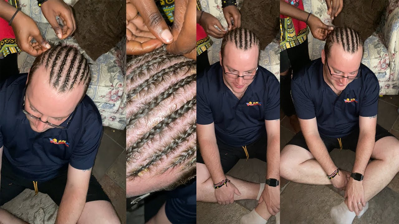 GIVING BENJAMIN CORNROWS FOR THE FIRST TIME
