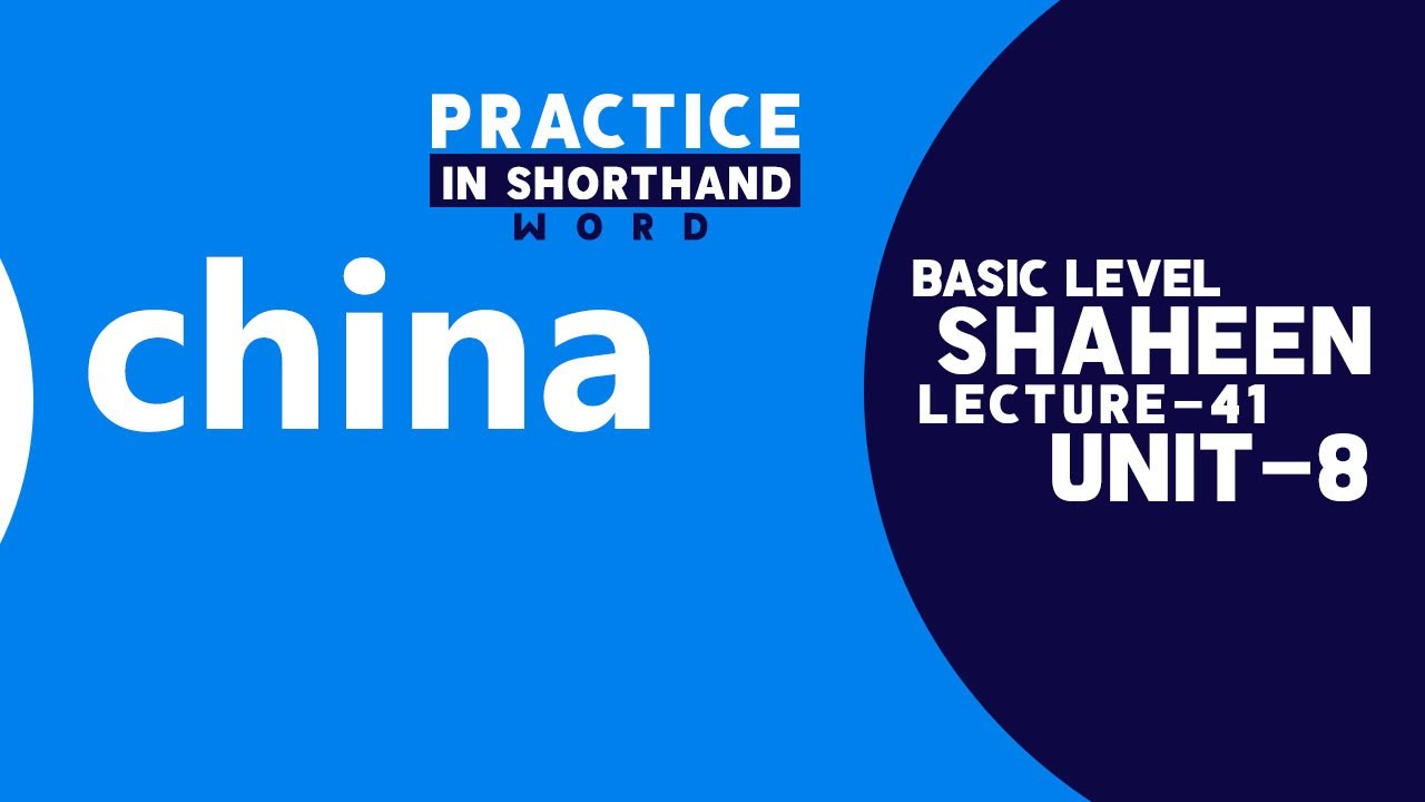 Word Practice in Shorthand 