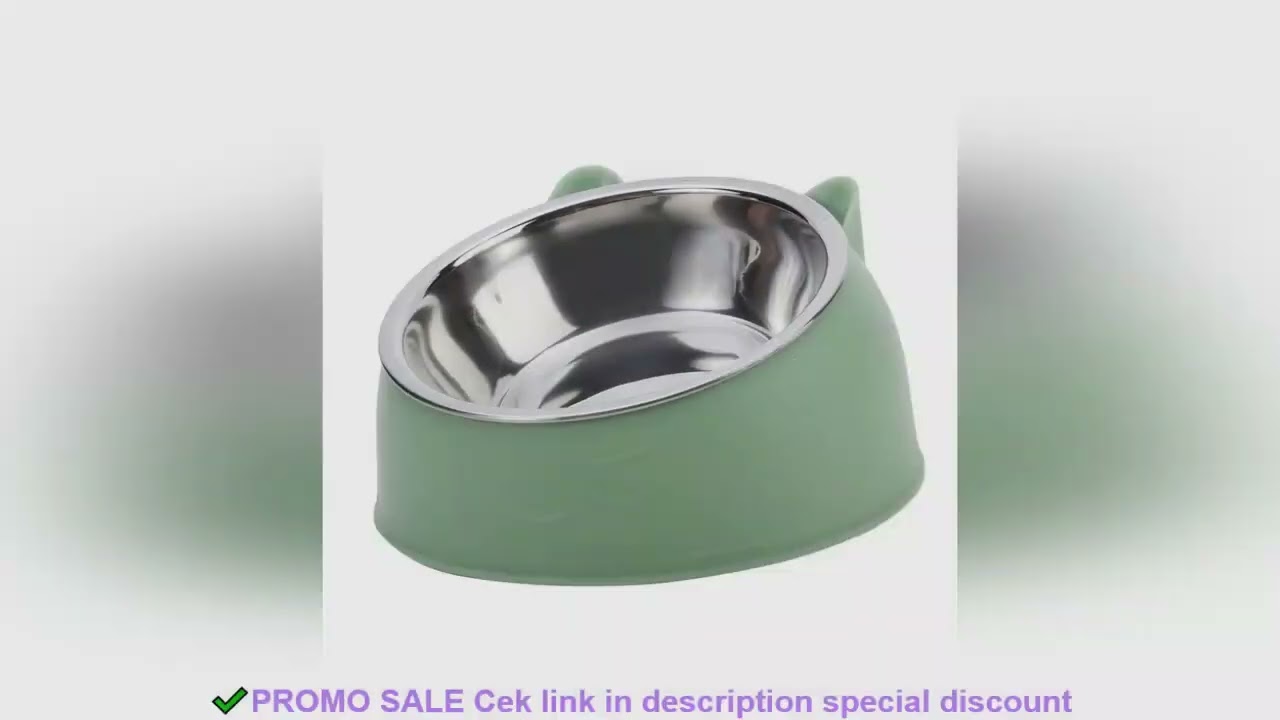 Cat Bowl Lovely Creative Inclined Kitten Puppy Food Feeding Bowls Stainless Steel Cats Drinking Feed