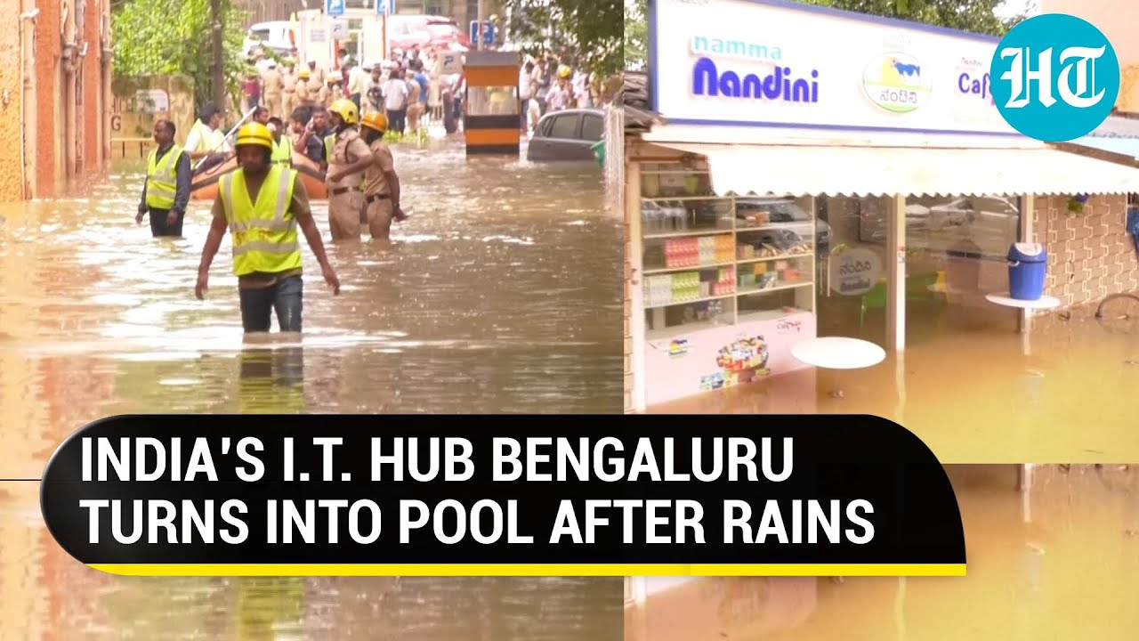 Watch how heavy rains turned Bengaluru roads into rivers, inundate houses & overflow lakes