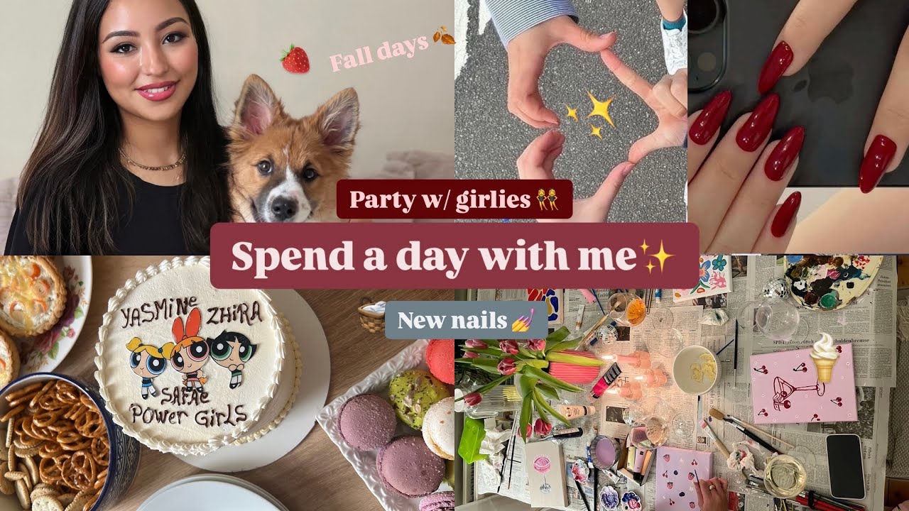 Spend a day with me 🍓🧺| shopping 🛍 | party w girlies🍦| dinner date 💅New nails 💋| fall fashion 🍂
