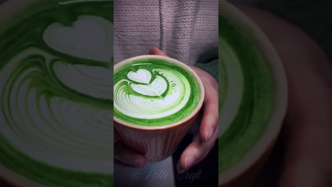 Relaxing Matcha Pour: Tiered Tulip Design 🌿 