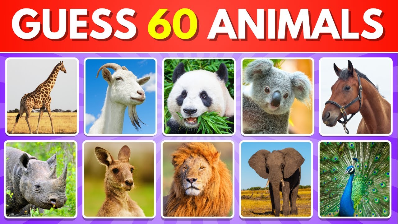 Угадай 60 наземных животных за 3 секунды! 🦓 | Легко, Средне, Сложно, НЕВОЗМОЖНО