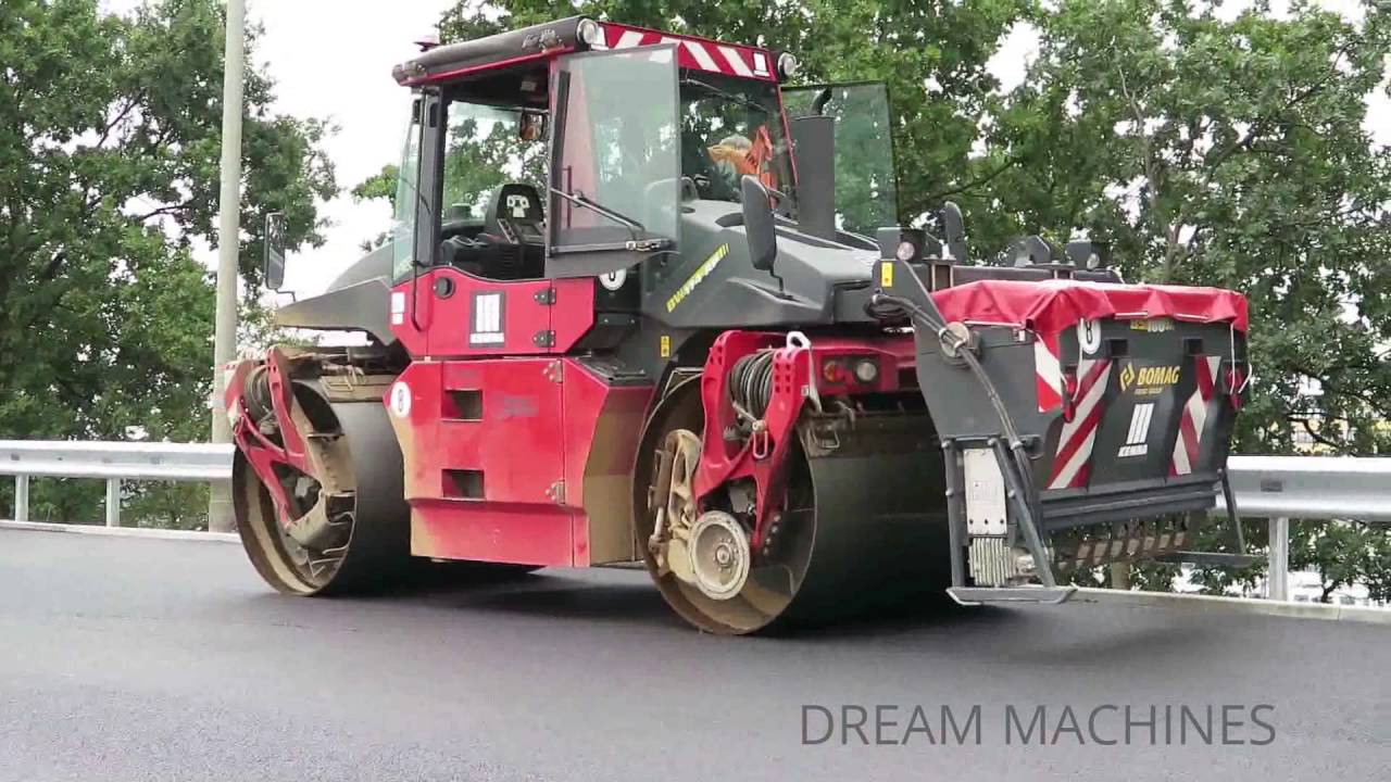 BOMAG WALZE + VÖGELE FERTIGER # MEGA AUTOBAHN BAUSTELLE STRASSENBAU