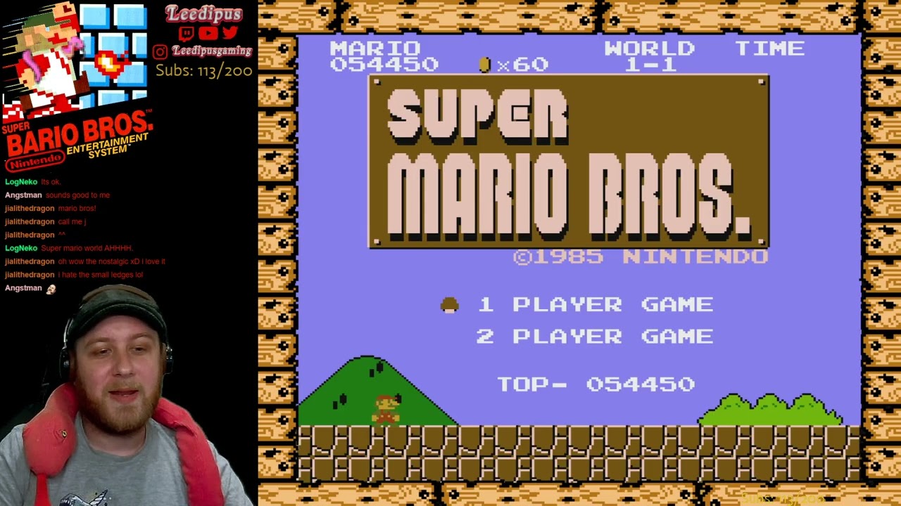 (1of3) Super Mario Bros. - Full Playthrough - Full VoD - Leedipus Uncut