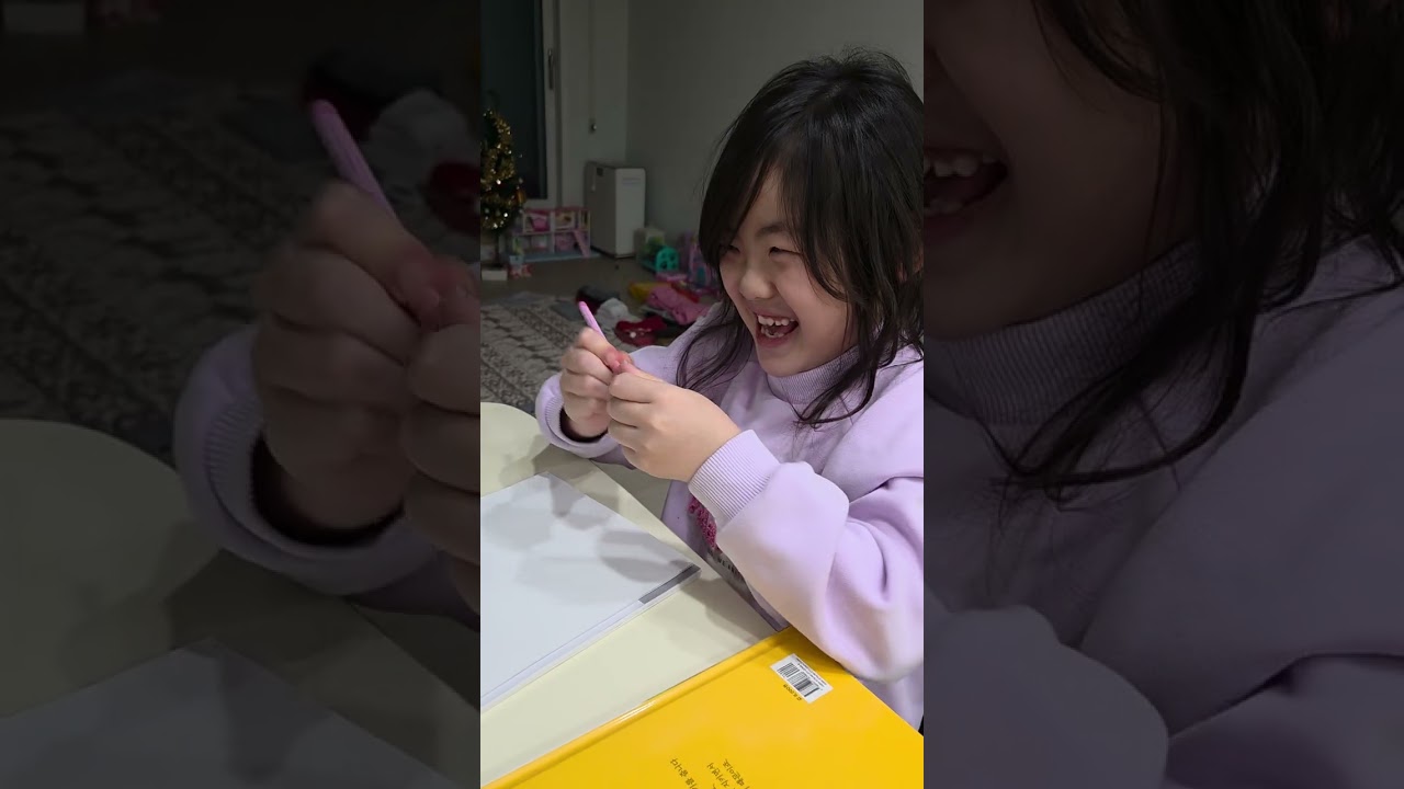 만6세 초등학교 가기전에 연필쥐기 연습중