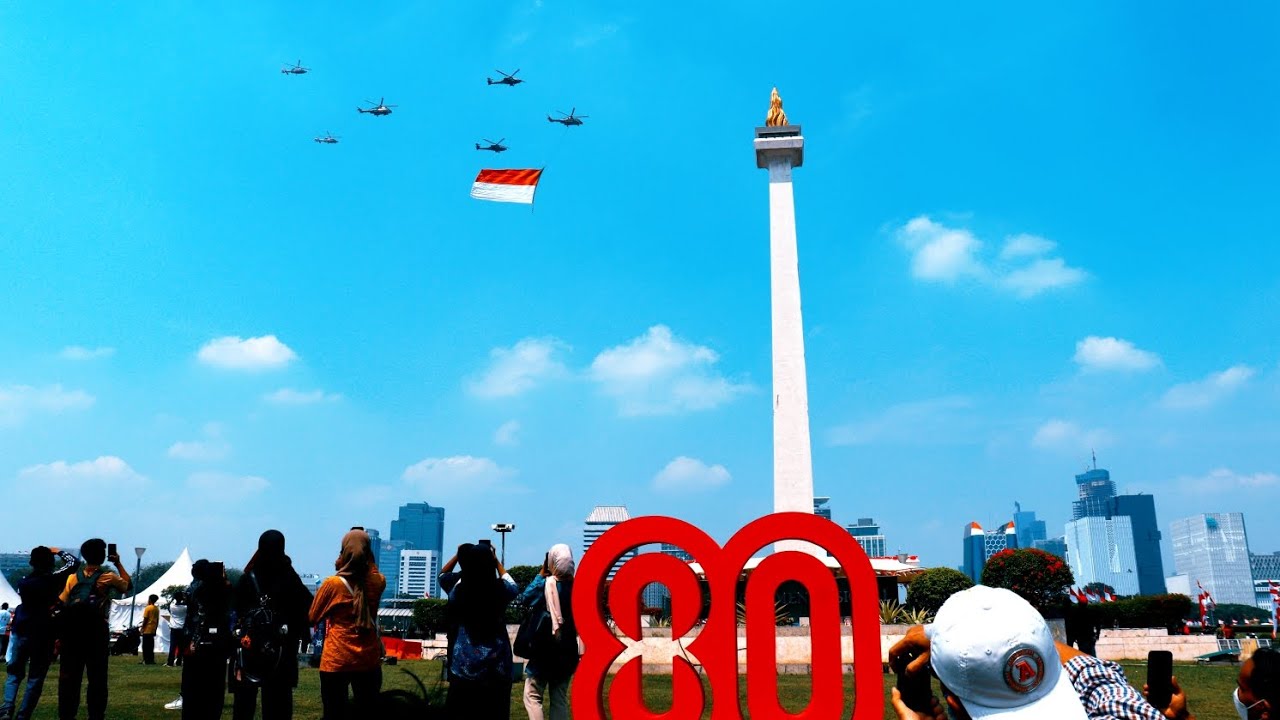 Melihat Pesawat Terbang TNI AU di Hari Kemerdekaan RI ke 80 di Monas Jakarta