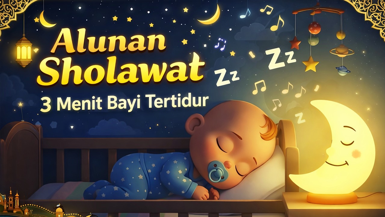 3 Menit bayi Tertidur 👼 Alunan sholawat Tidur anak 🎶 Sholawat pengantar tidur anak bayi