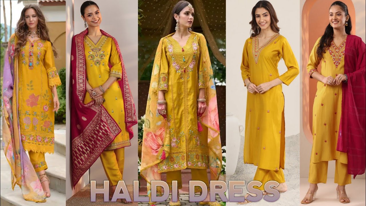 | New Design Haldi Function Dress for Women Available on Myntra and libas link discrimination me |