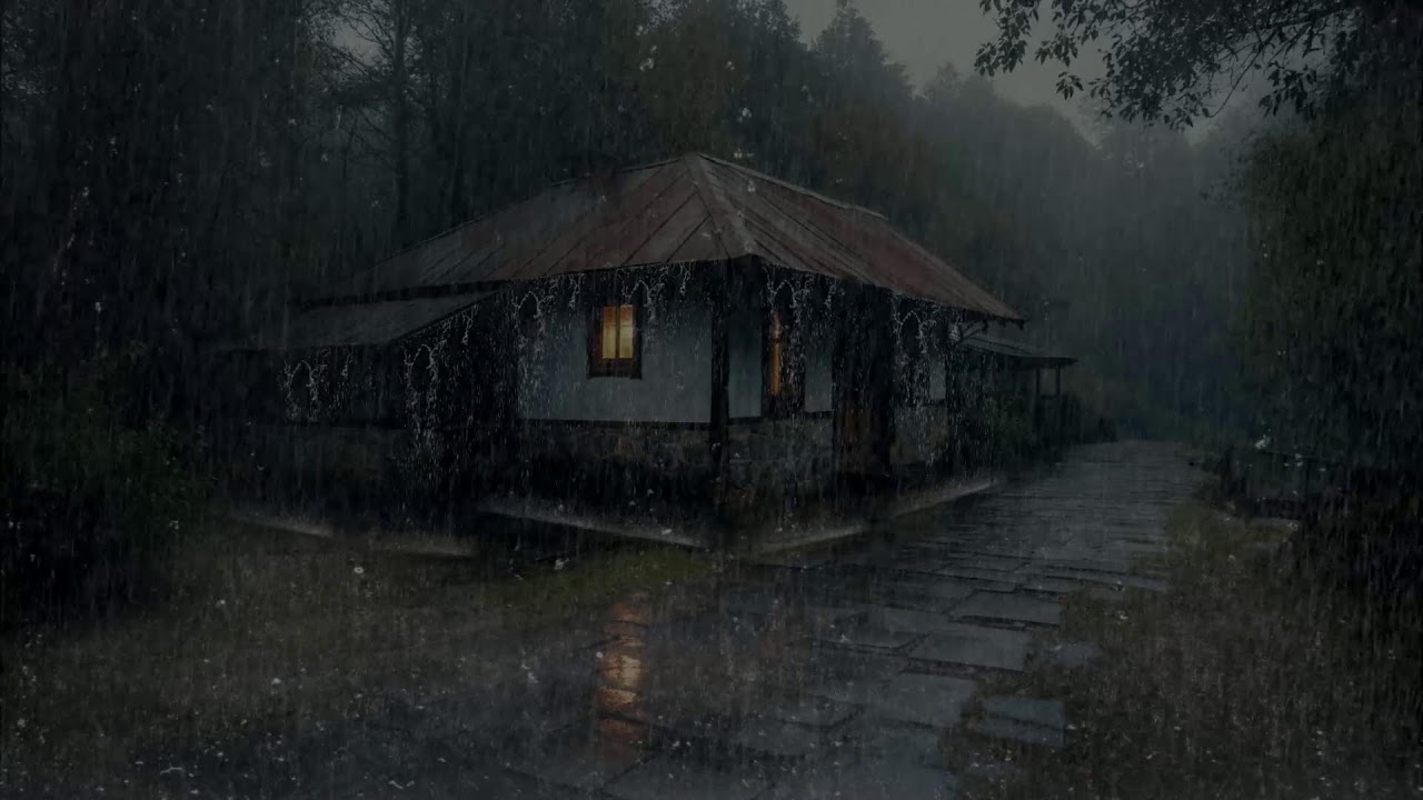 Rain sounds promoting natural balance calming nerves improving deep sleep stability