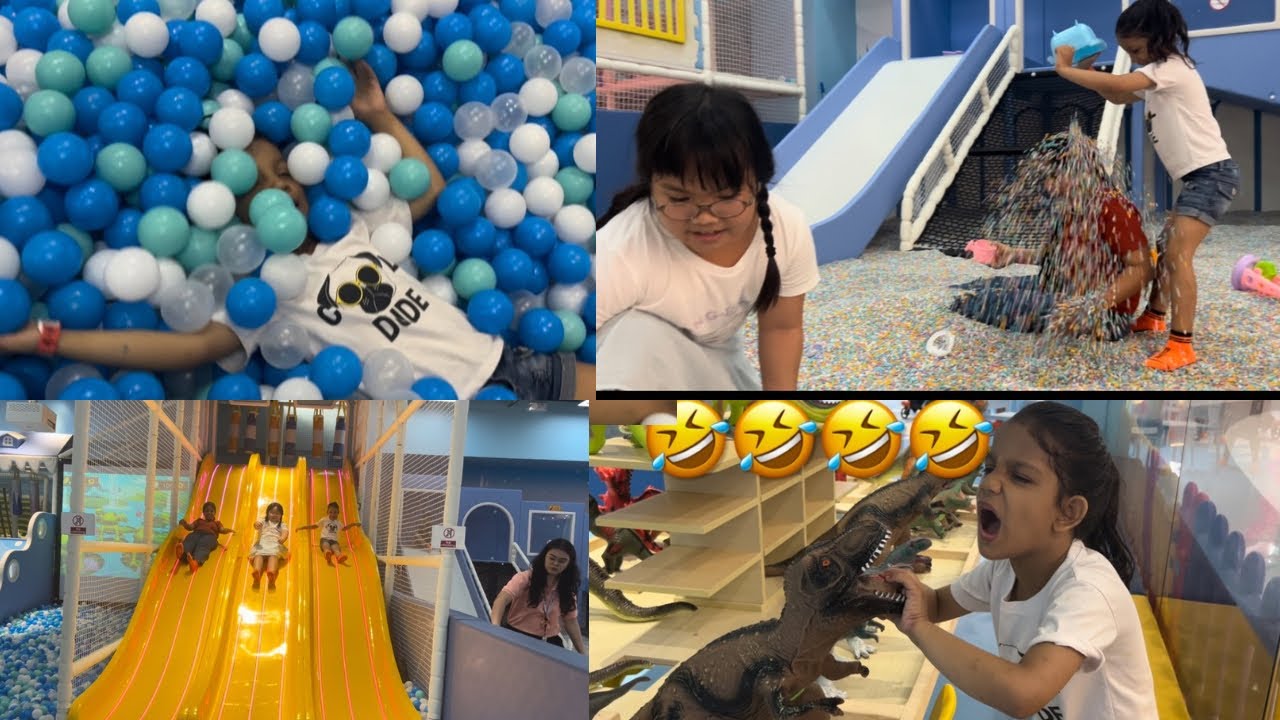 “Buried in Balls, Sliding Like Pros, and Dino Drama! 🛝😆”