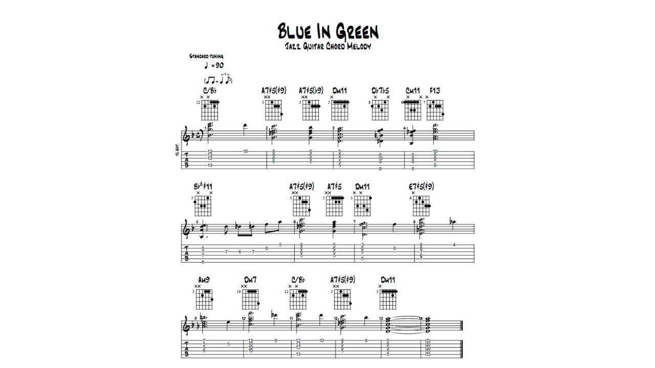 Blue in Green - Jazz Guitar Chord Melody