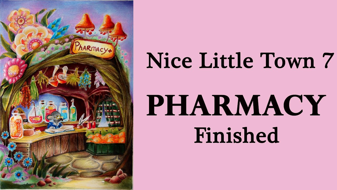 PHARMACY. Finished  #Coloring in 'Nice Little Town 7' #Раскраска-антистресс