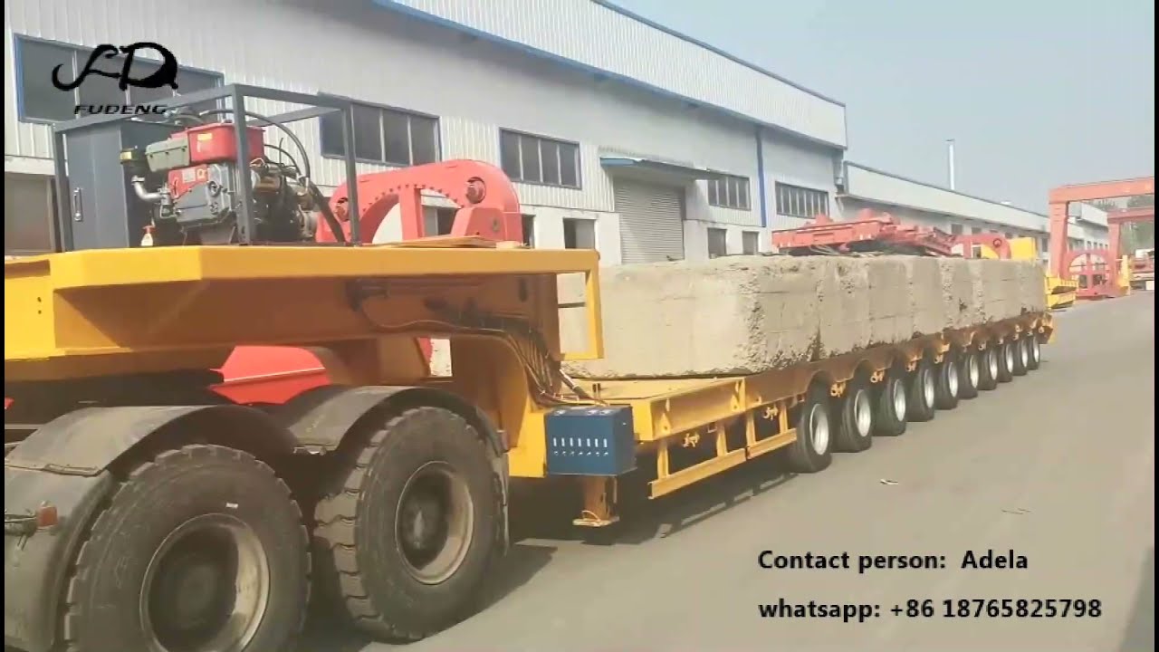China heavy duty 10 axles 100 / 120 tons gooseneck lowbed trailer truck