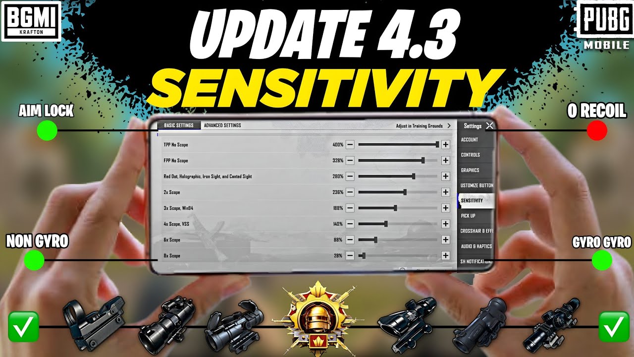 NEW UPDATE 4.3 CODE 🔥 PUBG MOBILE/BGMI SENSITIVITY SETTINGS 2026 | BEST SCOPE SENSITIVITY SETTINGS✅