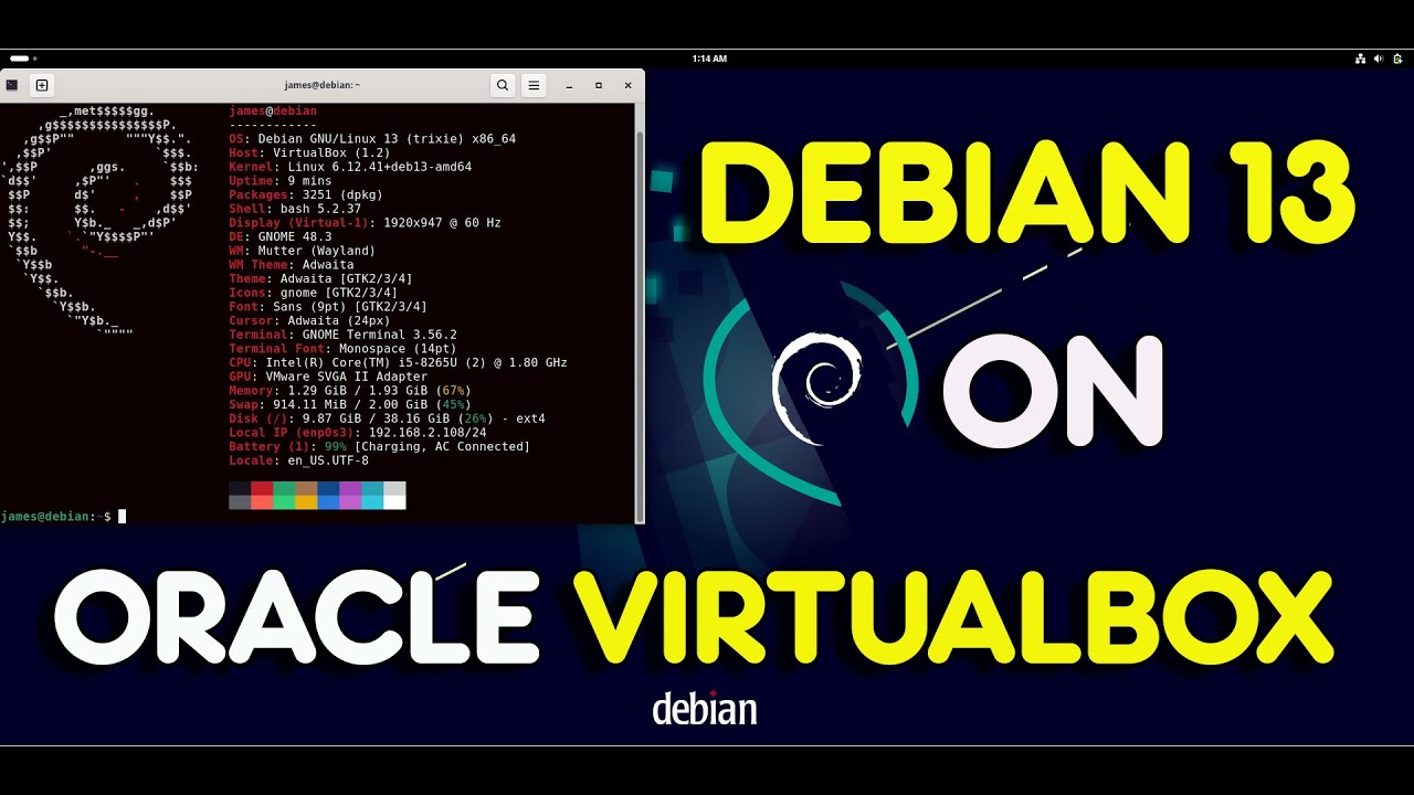 Install Debian 13 on Oracle VirtualBox 7.1 with custom disk partitions