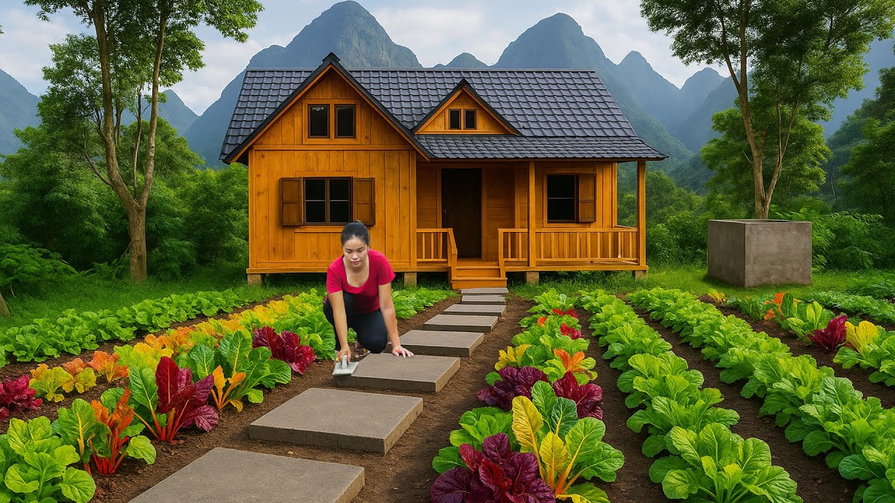 CEO leaves the city for the forest: Builds beautiful road with concrete blocks | Wilderness paradise