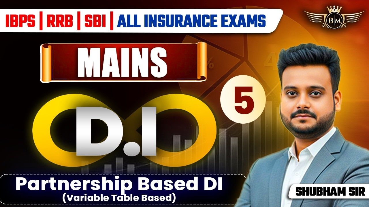 DI Infinity Class 5 |Data Interpretation For All Bank Exam 2026 | Partnership DI by Shubham Sir
