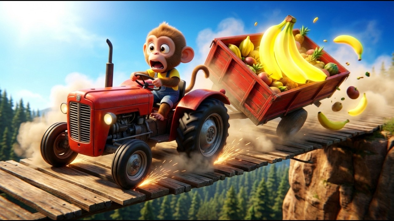 Эпические спасения маленькой обезьянки Ники! 🚒 Пожарная машина, Слизевой монстр и тракторы. 3D му...