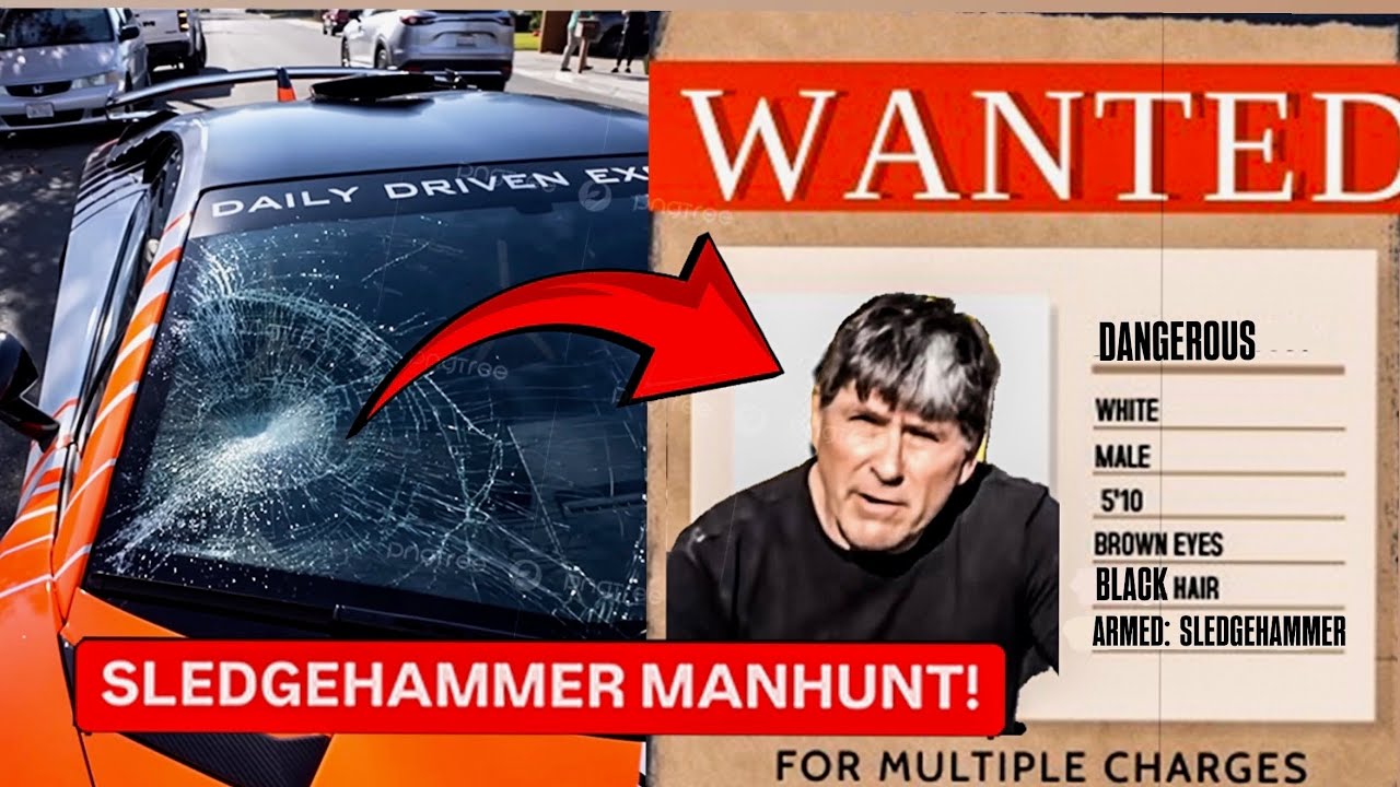 HELP FIND FUGITIVE WHO HIT LAMBORGHINI WITH SLEDGEHAMMER!