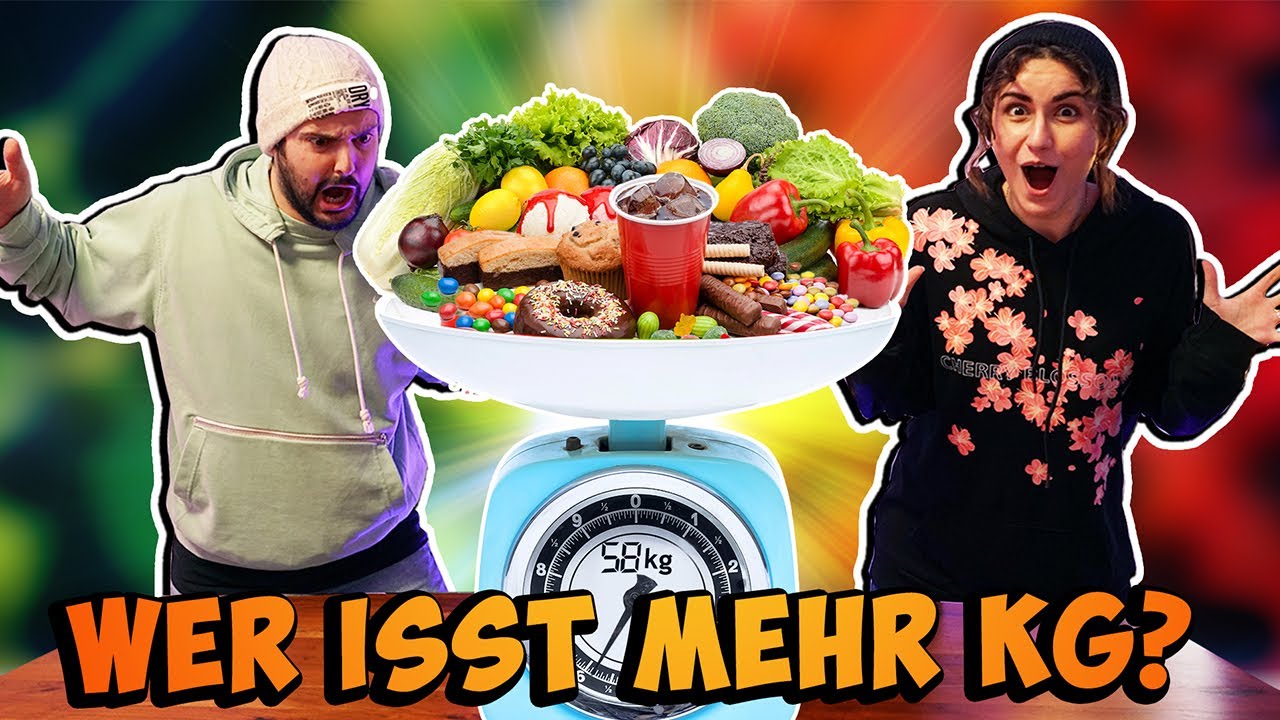 WER KANN IN 1H MEHR KILO ESSEN?! 🍩 🍔 🍉 Food Challenge Kaan vs. Dania