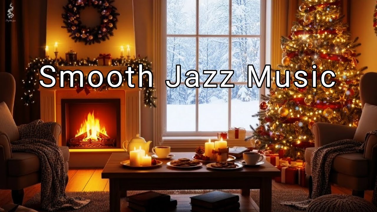 Smooth Jazz Music with Crackling Fireplace 🔥 Music for Relax, Study & Focus