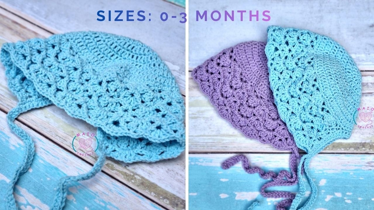 🧶 FREE Crochet Baby Bonnet Tutorial (0–3 Months) 👶 | Free Pattern
