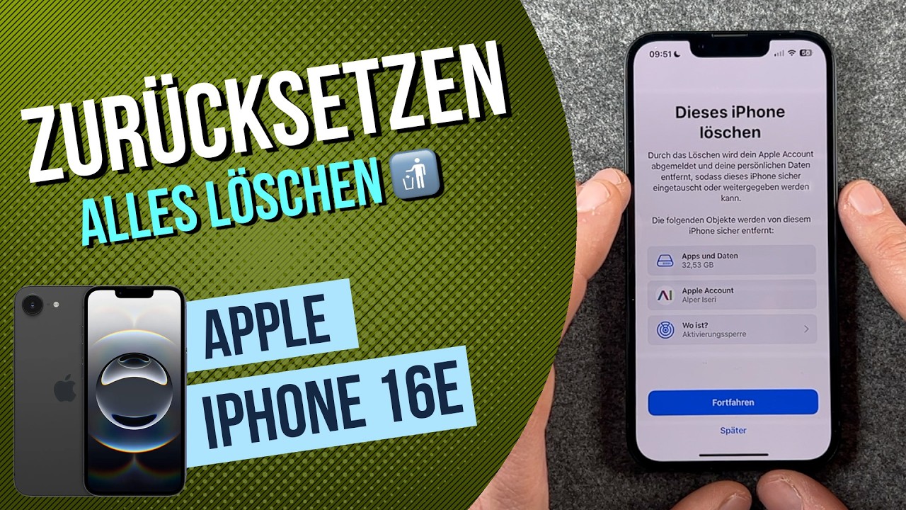 iPhone16e Zurücksetzen und löschen